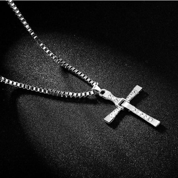 2ct Diamond 14K White Gold Cross Necklace Womens 20" Chain Jewelry 14 k 2 ct NEW - Picture 6 of 9